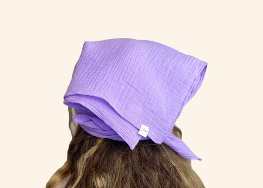 Headscarf lavender | Sustainable Susi | Muslin Scarf Baumwolle gots Musselin plastikfrei bio