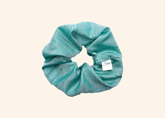 Scrunchie Silky Sea | premium silk | hairtie made in Germany eco-friendly plasticfree haargummi plastikfrei bio naturkautschuck seide vintage qualität