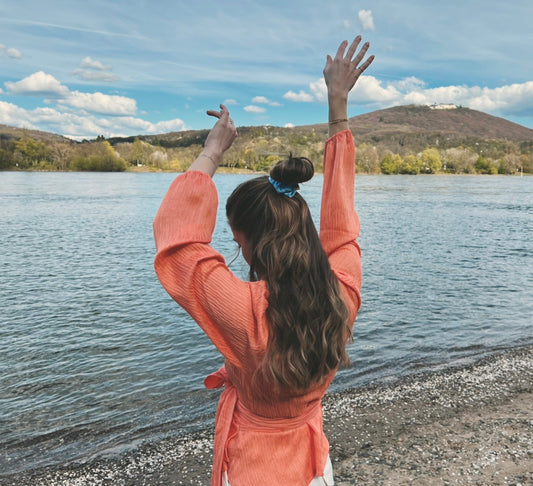 Haargummi Pastellblau Karo