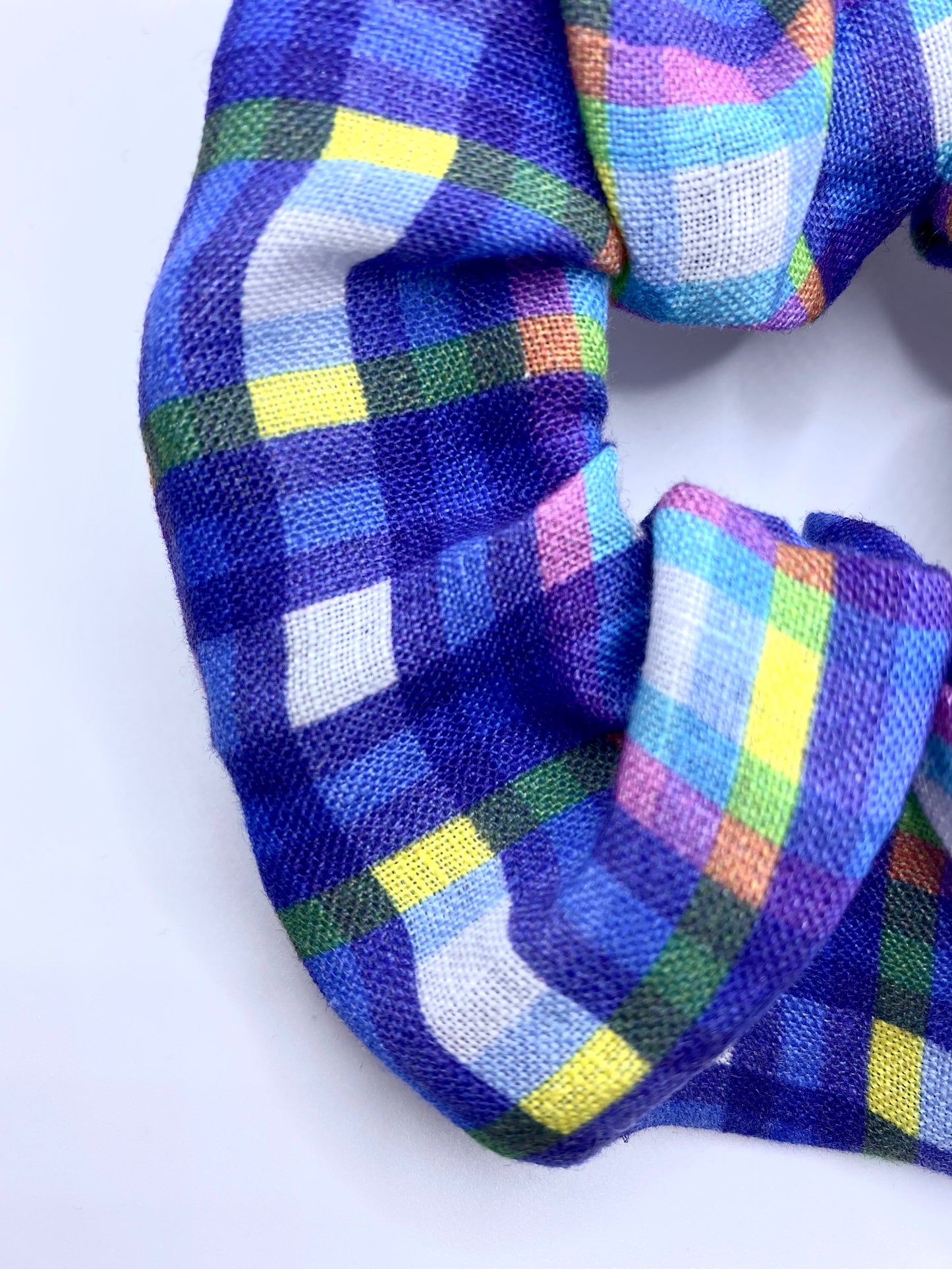 Haargummi, mehrfarbig kariert, blau