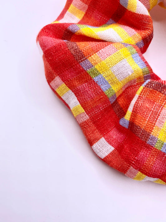 Haargummi, mehrfarbig kariert, rot