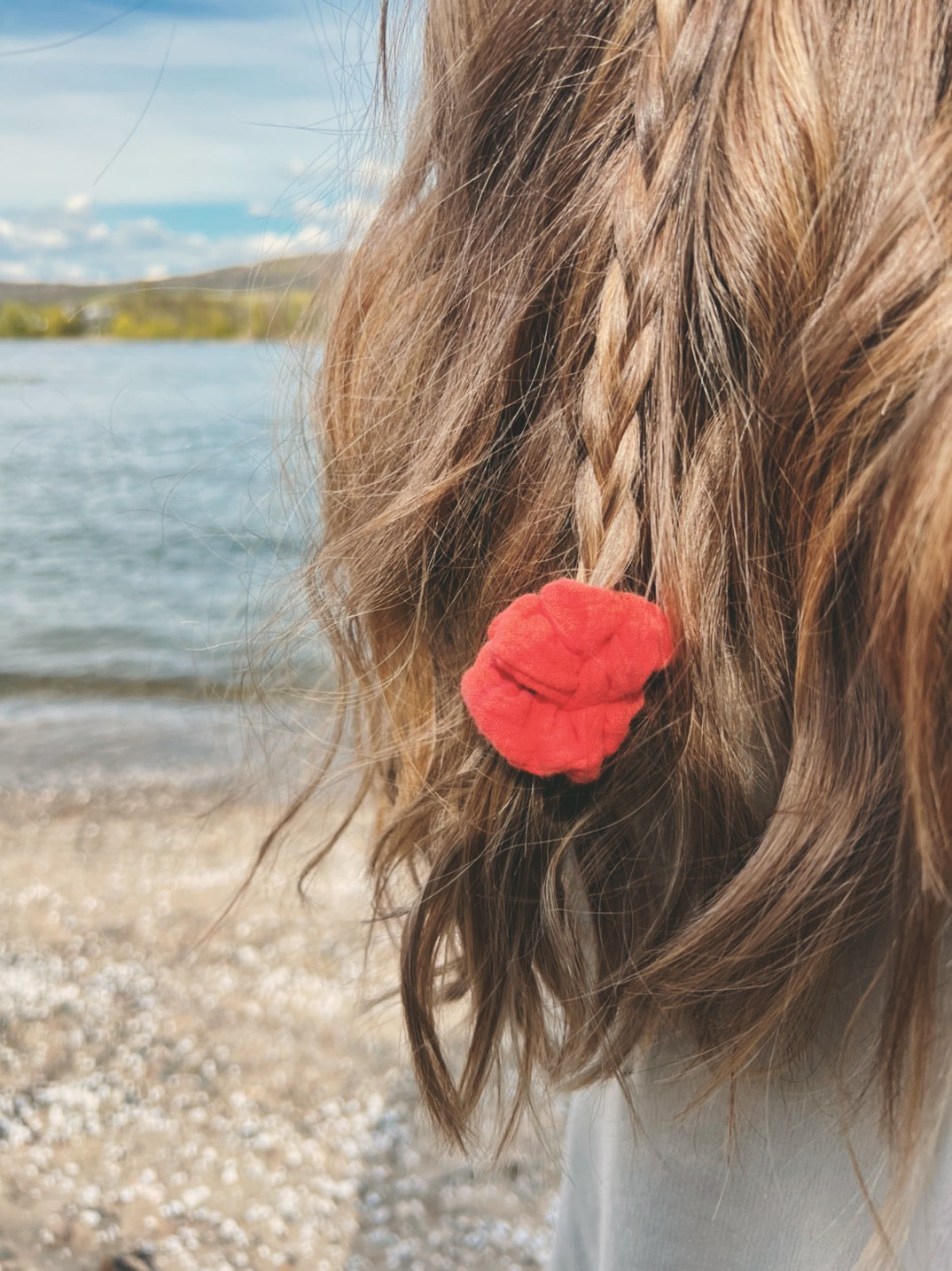 Hair Tie Ease Luscious Red Scrunchie Premium Hair Accessories | Sustainable Susi Baumwolle gots Musselin haargummi plastikfrei bio kautschuk