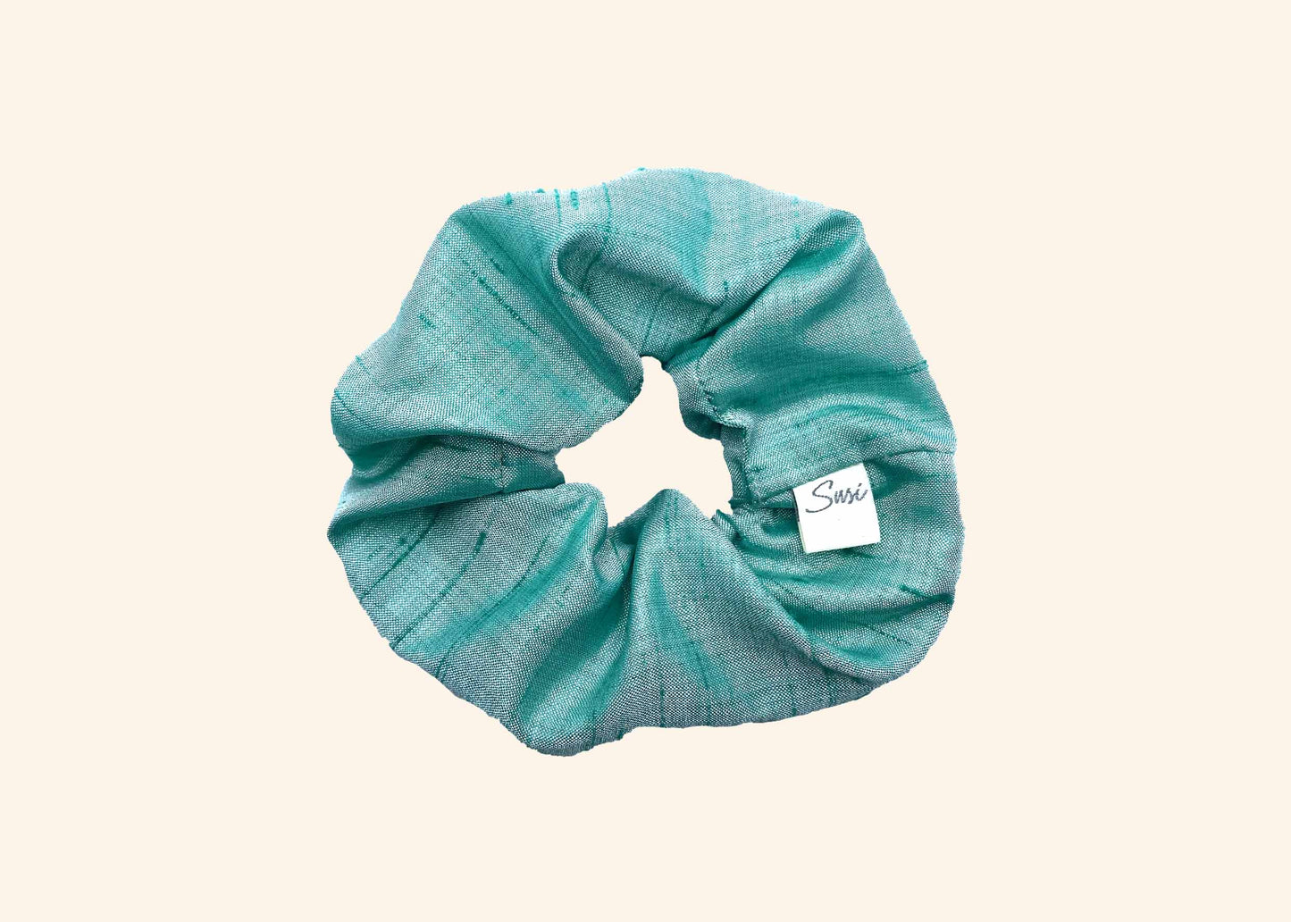 Scrunchie Silky Sea | premium silk | hairtie made in Germany eco-friendly plasticfree haargummi plastikfrei bio naturkautschuck seide vintage qualität