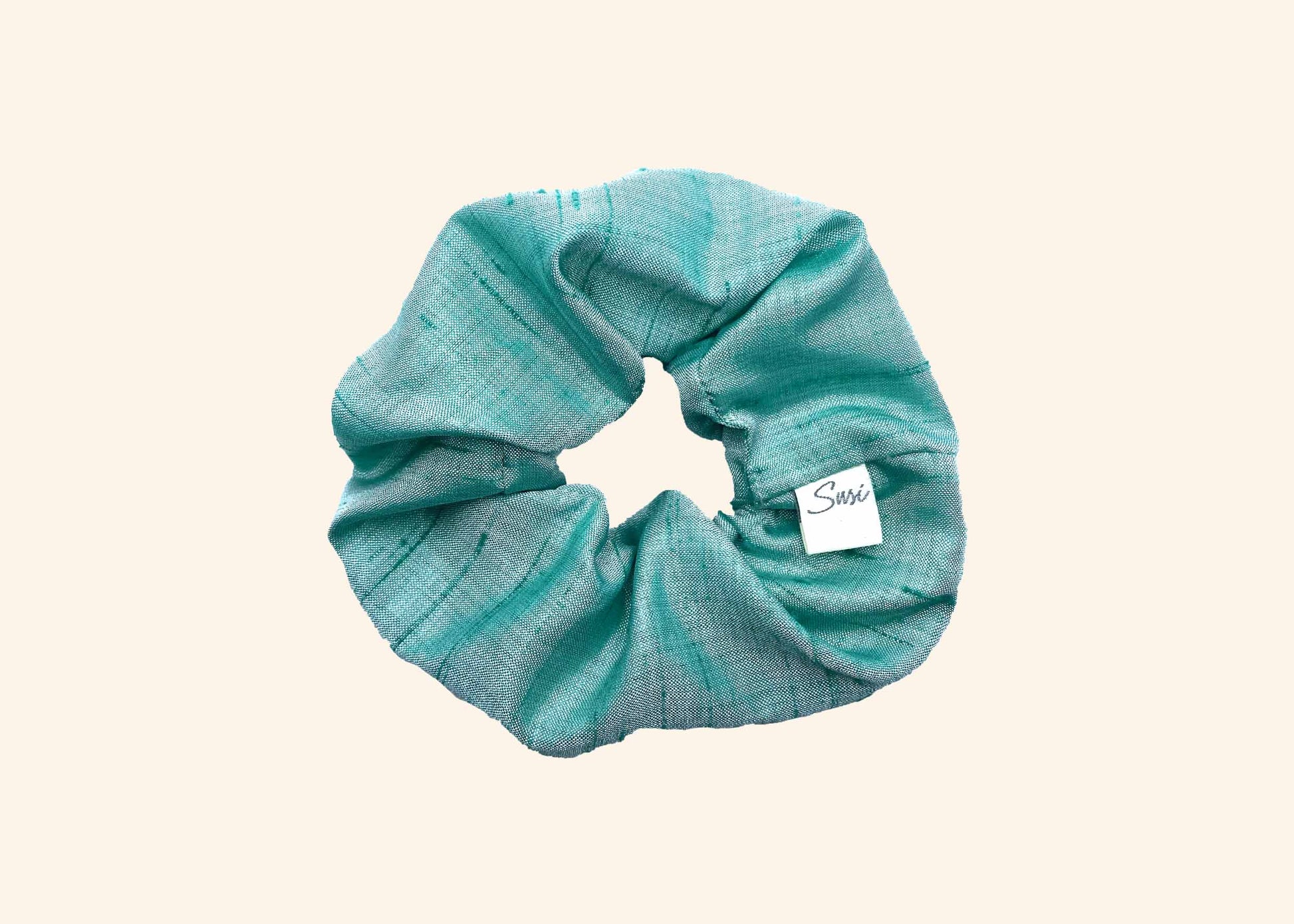 Scrunchie Silky Sea | premium silk | hairtie made in Germany eco-friendly plasticfree haargummi plastikfrei bio naturkautschuck seide vintage qualität