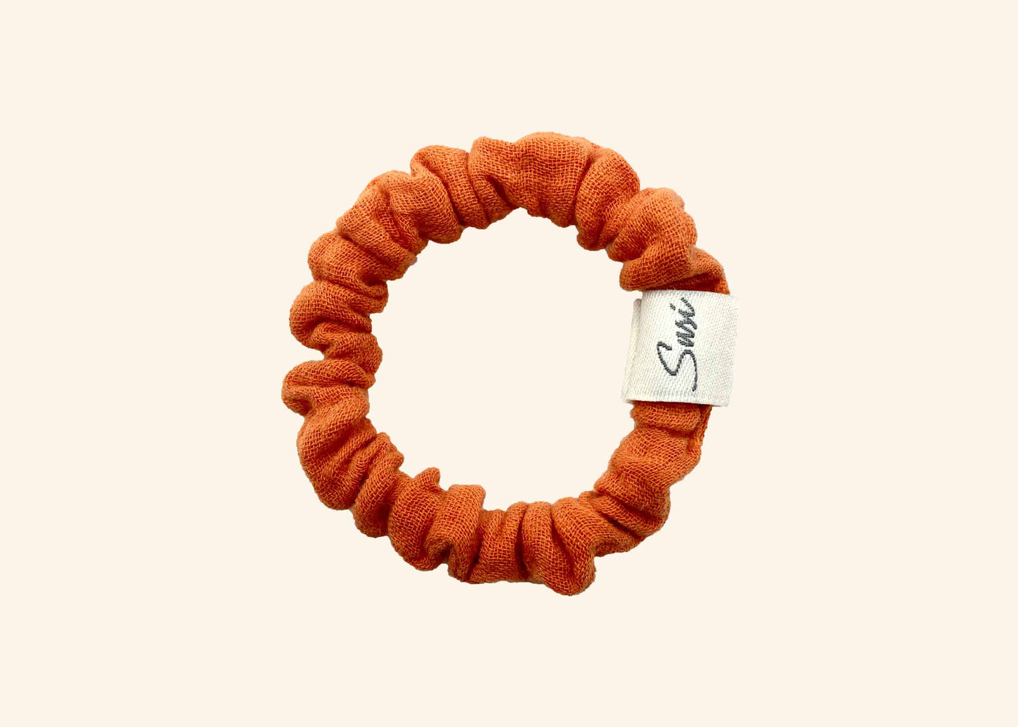 Hair Tie Ease 70s Orange Scrunchie Premium Hair Accessories | Sustainable Susi Baumwolle gots Musselin haargummi plastikfrei bio kautschuk