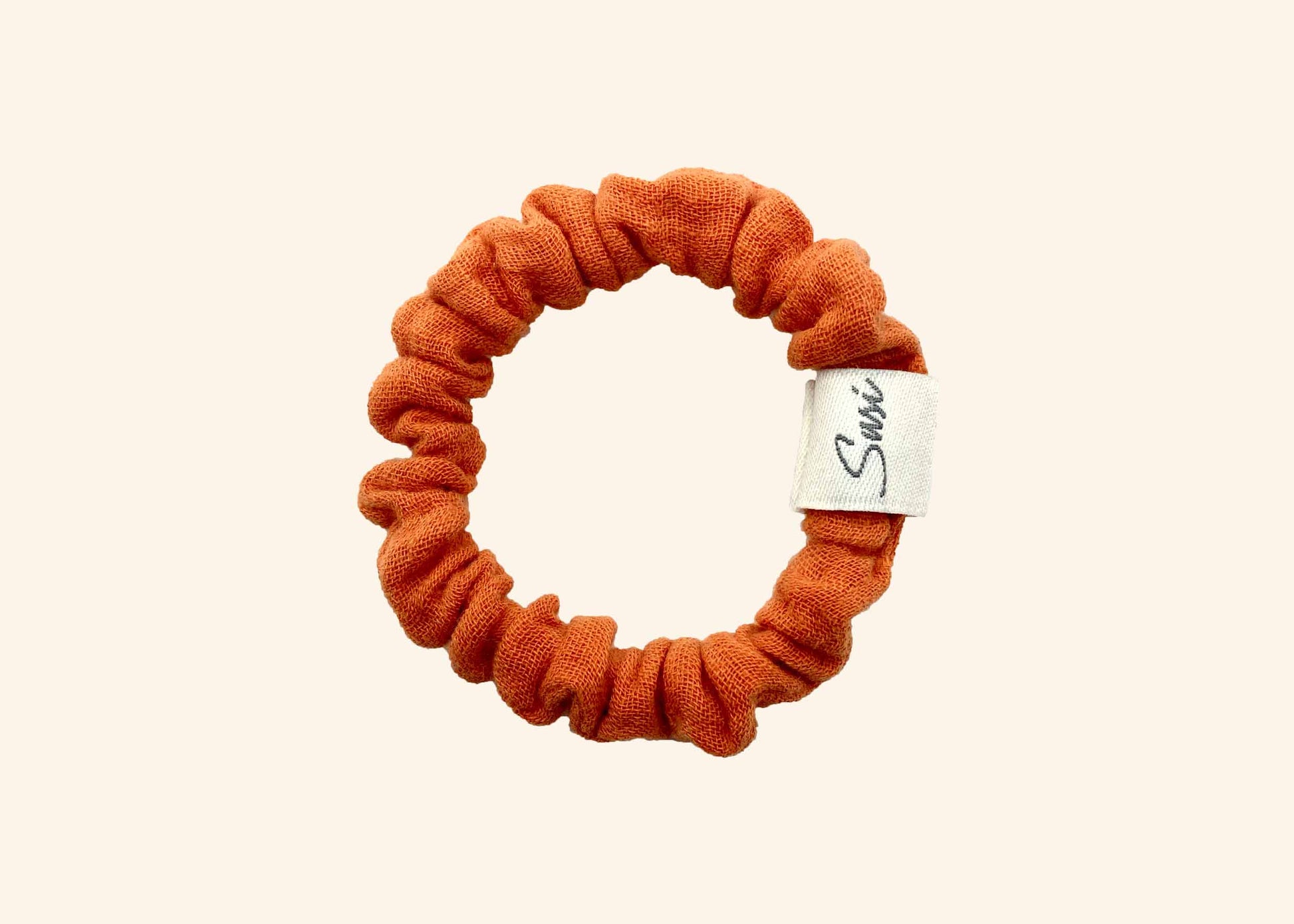 Hair Tie Ease 70s Orange Scrunchie Premium Hair Accessories | Sustainable Susi Baumwolle gots Musselin haargummi plastikfrei bio kautschuk