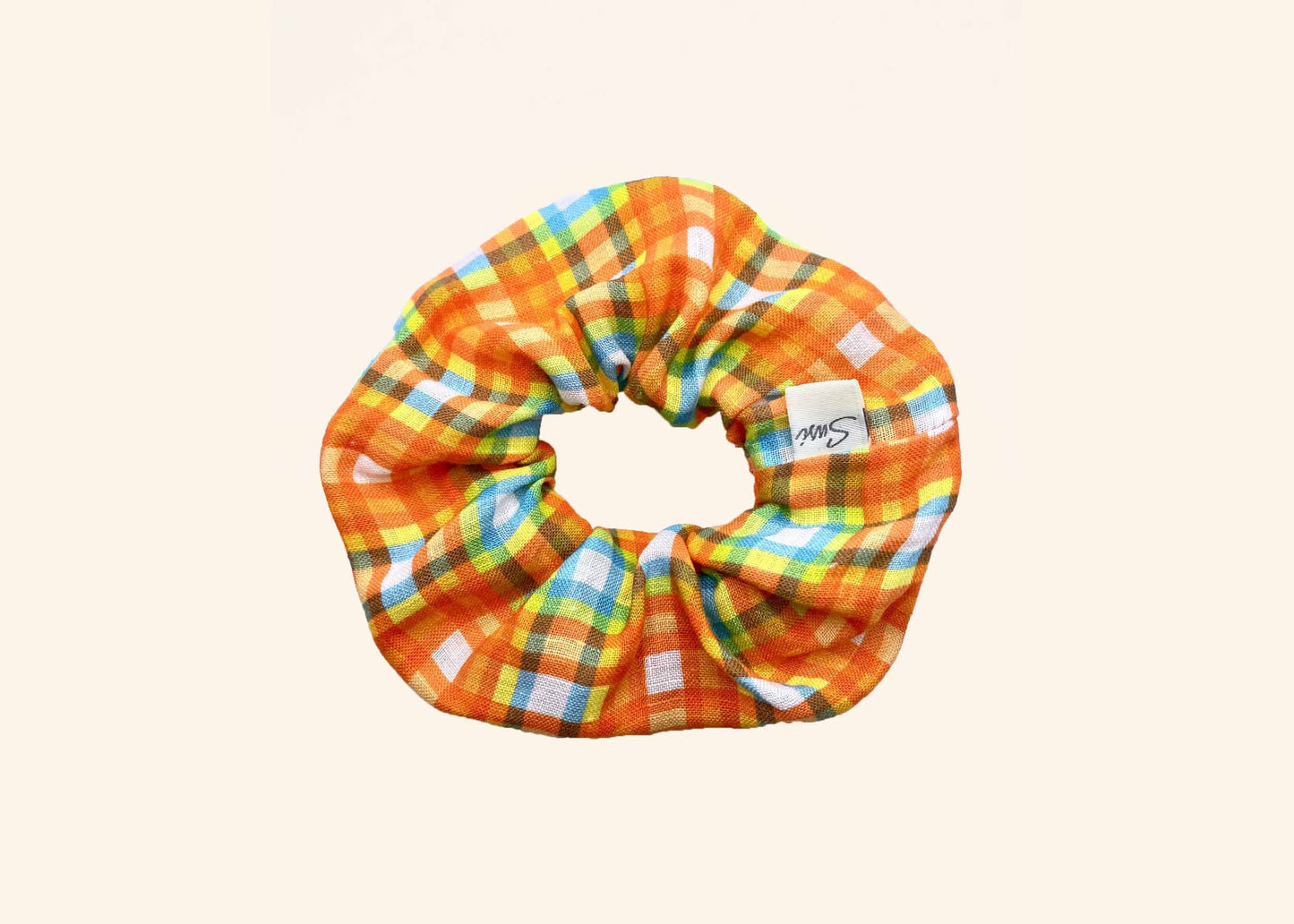 Haargummi mit Karomuster, orange