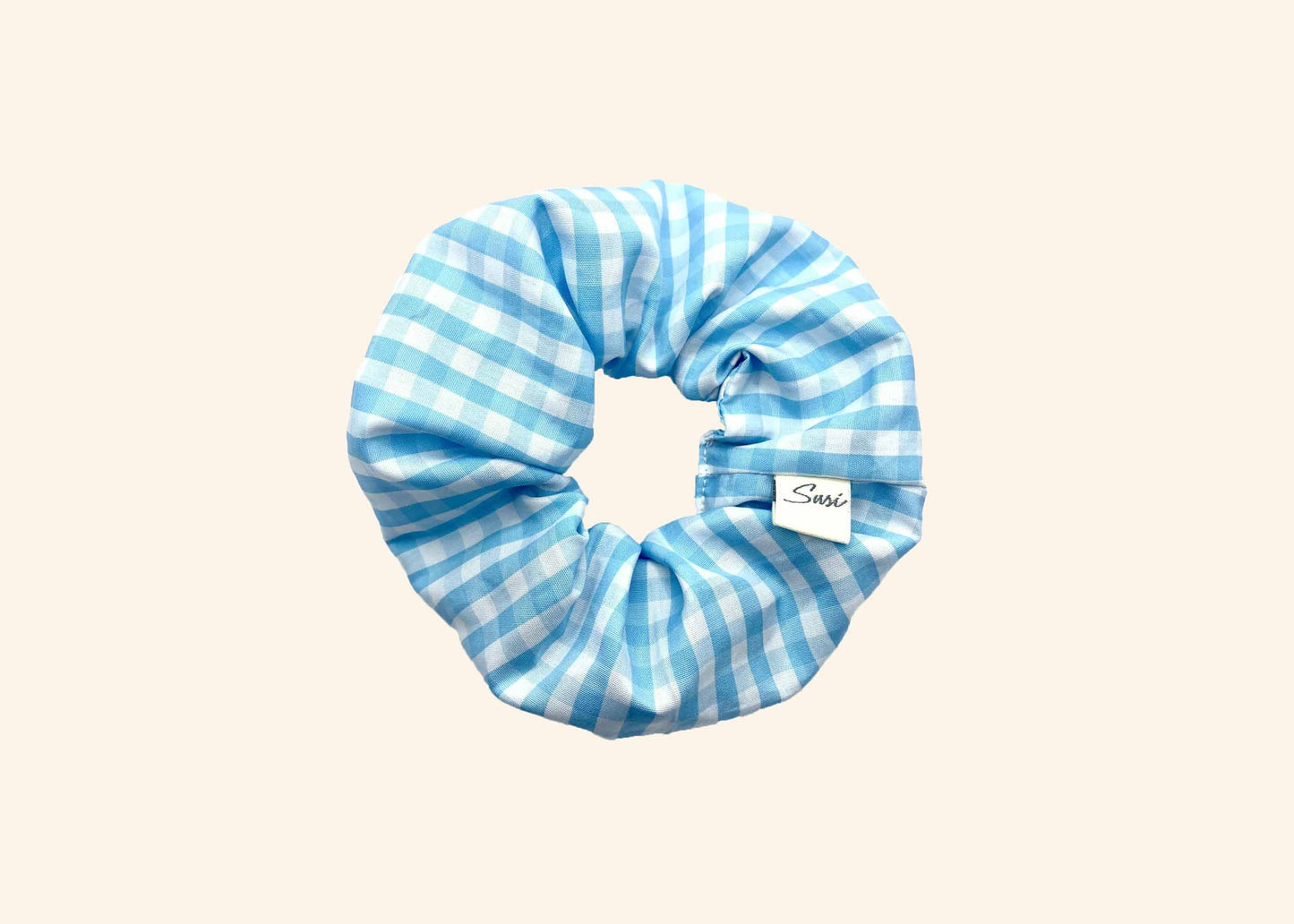 Haargummi Pastellblau Karo