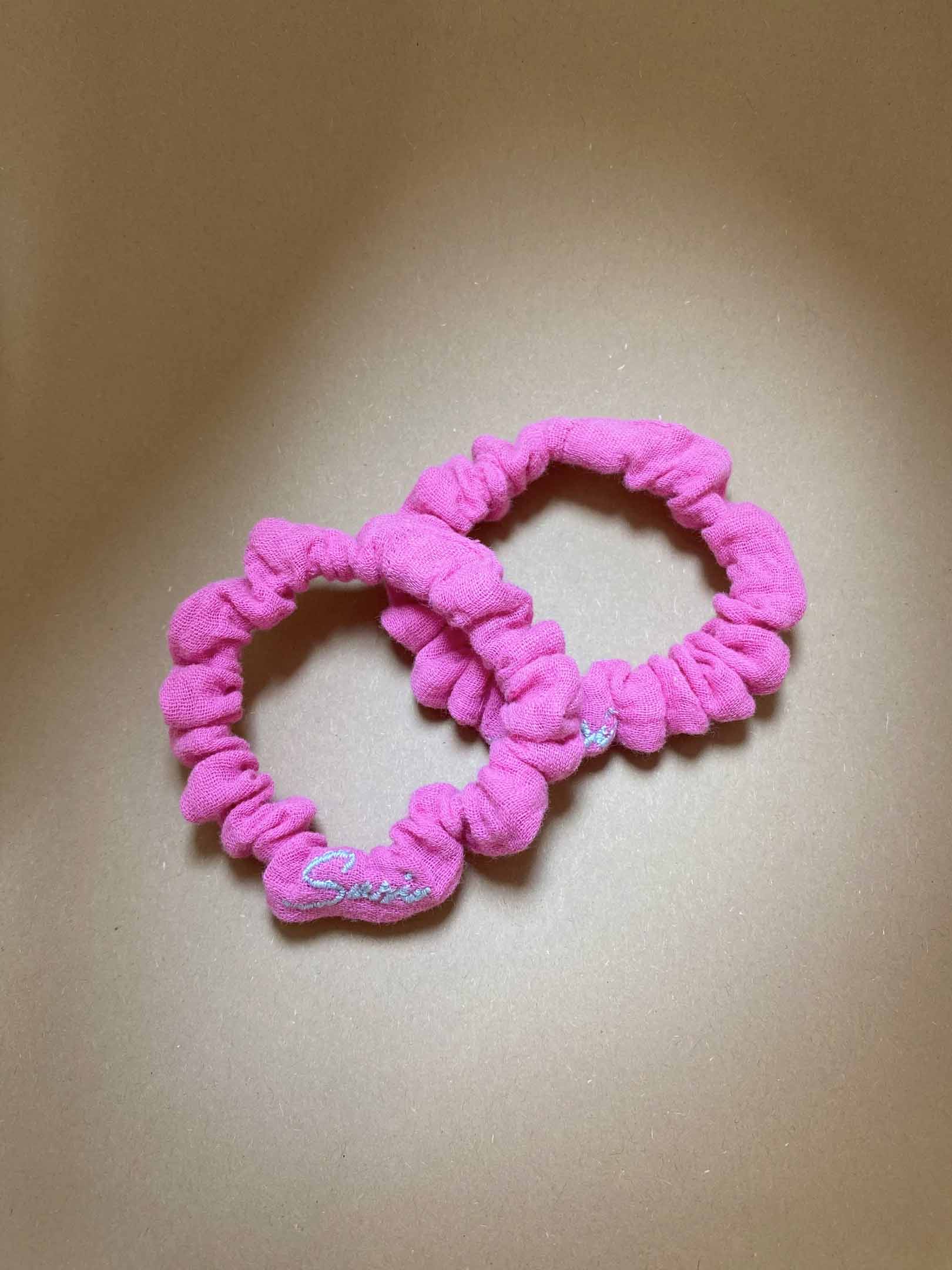 Hair Tie Ease Flamingo Pink Scrunchie Premium Hair Accessories | Sustainable Susi