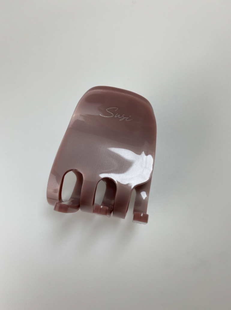 nachhaltige plastifreie Haarspange bio ohne plastik cellulose Haarklammer clawclip vegan altrosa braun qualität