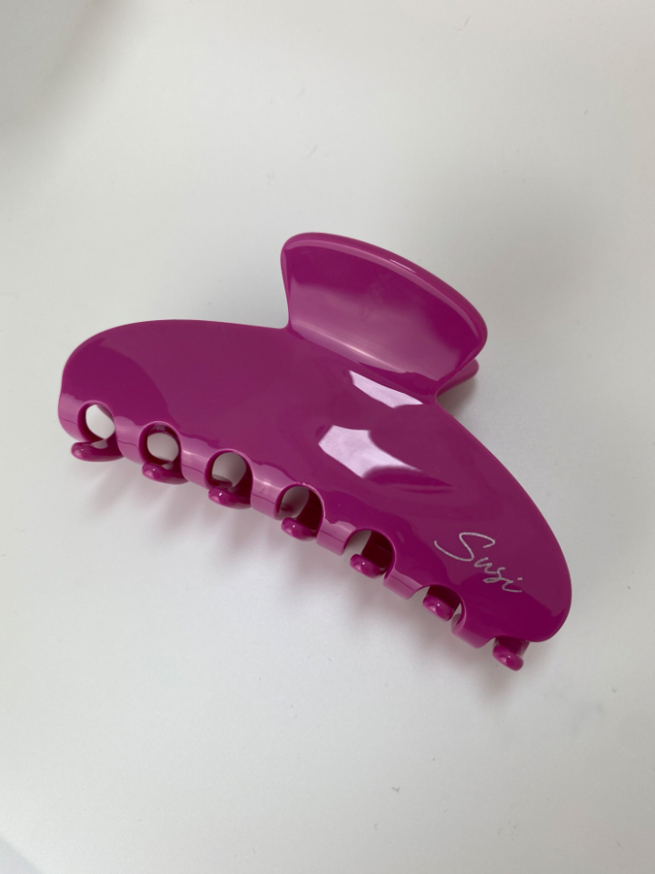 nachhaltige plastifreie Haarspange bio ohne plastik cellulose Haarklammer clawclip pink rosa y2k