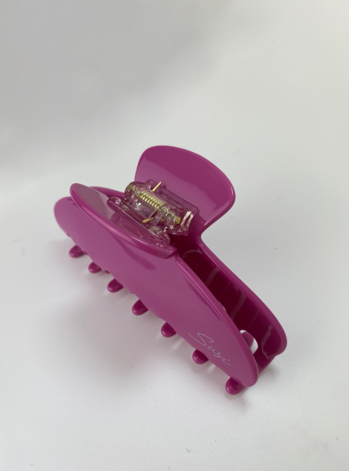 nachhaltige plastifreie Haarspange bio ohne plastik cellulose Haarklammer clawclip pink rosa y2k