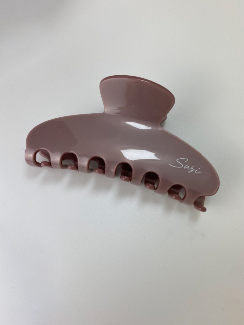 nachhaltige plastifreie Haarspange bio ohne plastik cellulose Haarklammer clawclip vegan altrosa braun qualität