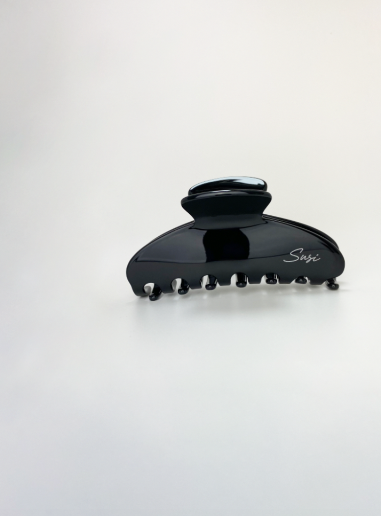 nachhaltige plastifreie Haarspange bio ohne plastik cellulose Haarklammer clawclip schwarz y2k