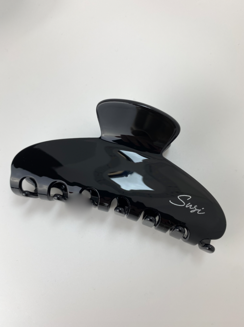 nachhaltige plastifreie Haarspange bio ohne plastik cellulose Haarklammer clawclip schwarz y2k