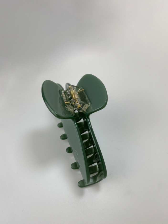 nachhaltige plastifreie Haarspange bio ohne plastik cellulose Haarklammer clawclip vegan grün salbei glossy qualität