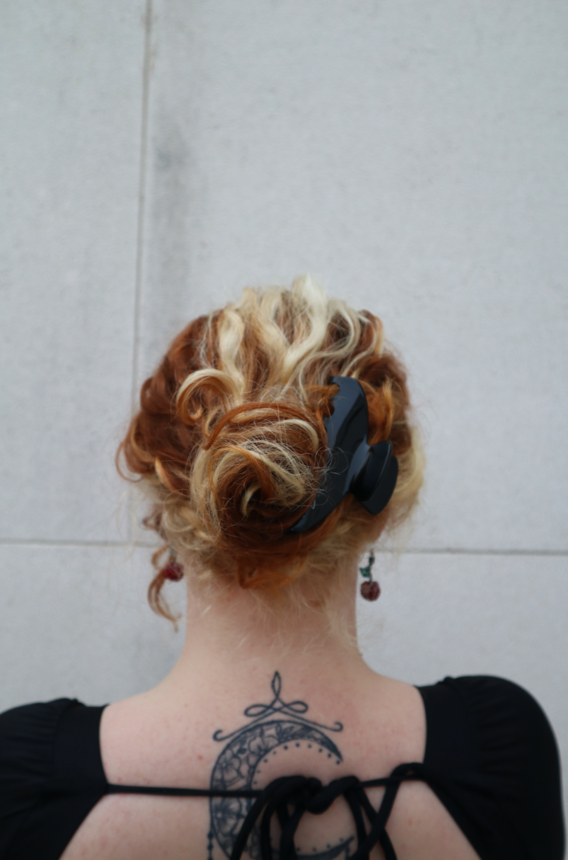 nachhaltige plastifreie Haarspange bio ohne plastik cellulose Haarklammer clawclip schwarz y2k