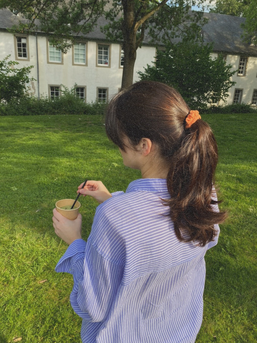 Hair Tie Ease 70s Orange Scrunchie Premium Hair Accessories | Sustainable Susi Baumwolle gots Musselin haargummi plastikfrei bio kautschuk