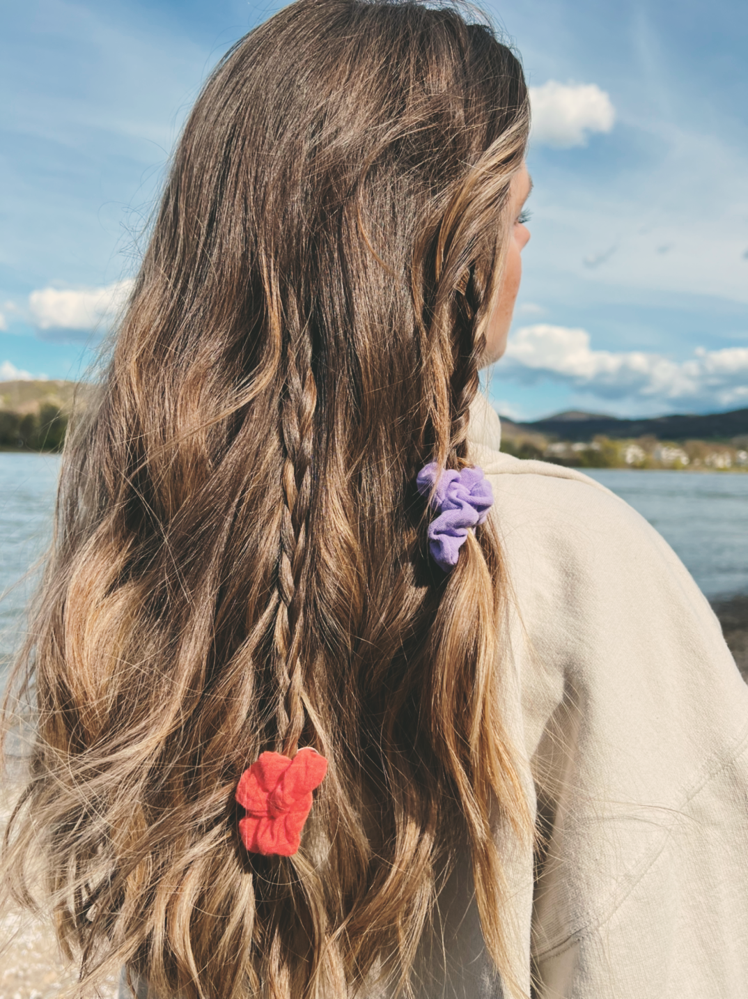 Hair Tie Ease Lavender Purple Scrunchie Premium Hair Accessories | Sustainable Susi Baumwolle gots Musselin haargummi plastikfrei bio kautschuk