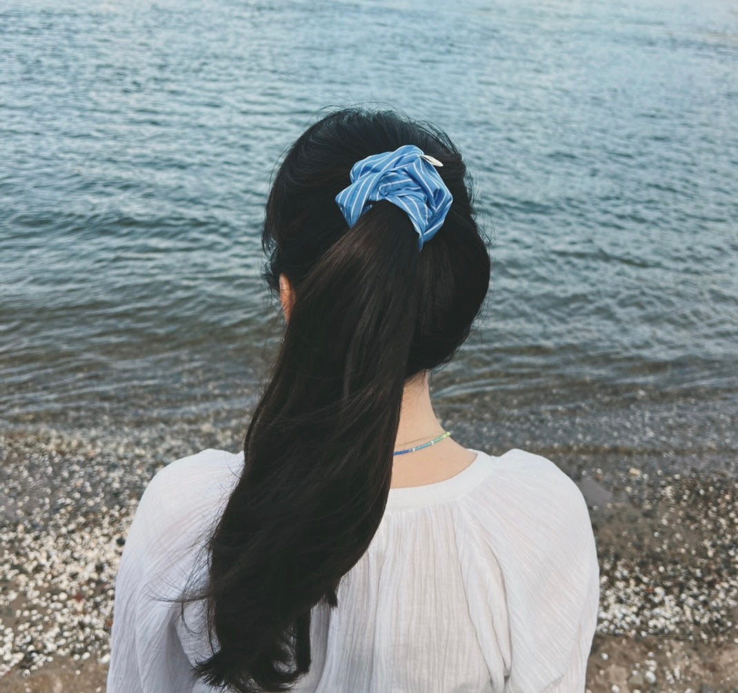 Scrunchie Blue Formally | Sustainable Susi | eco-friendly Hair ties plasticfree