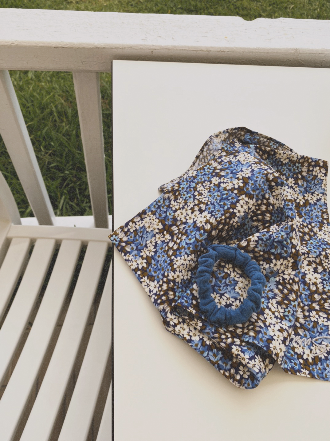 Hair Tie Ease Water Blue Scrunchie Premium Hair Accessories GOTS Cotton Muslin | Sustainable Susi