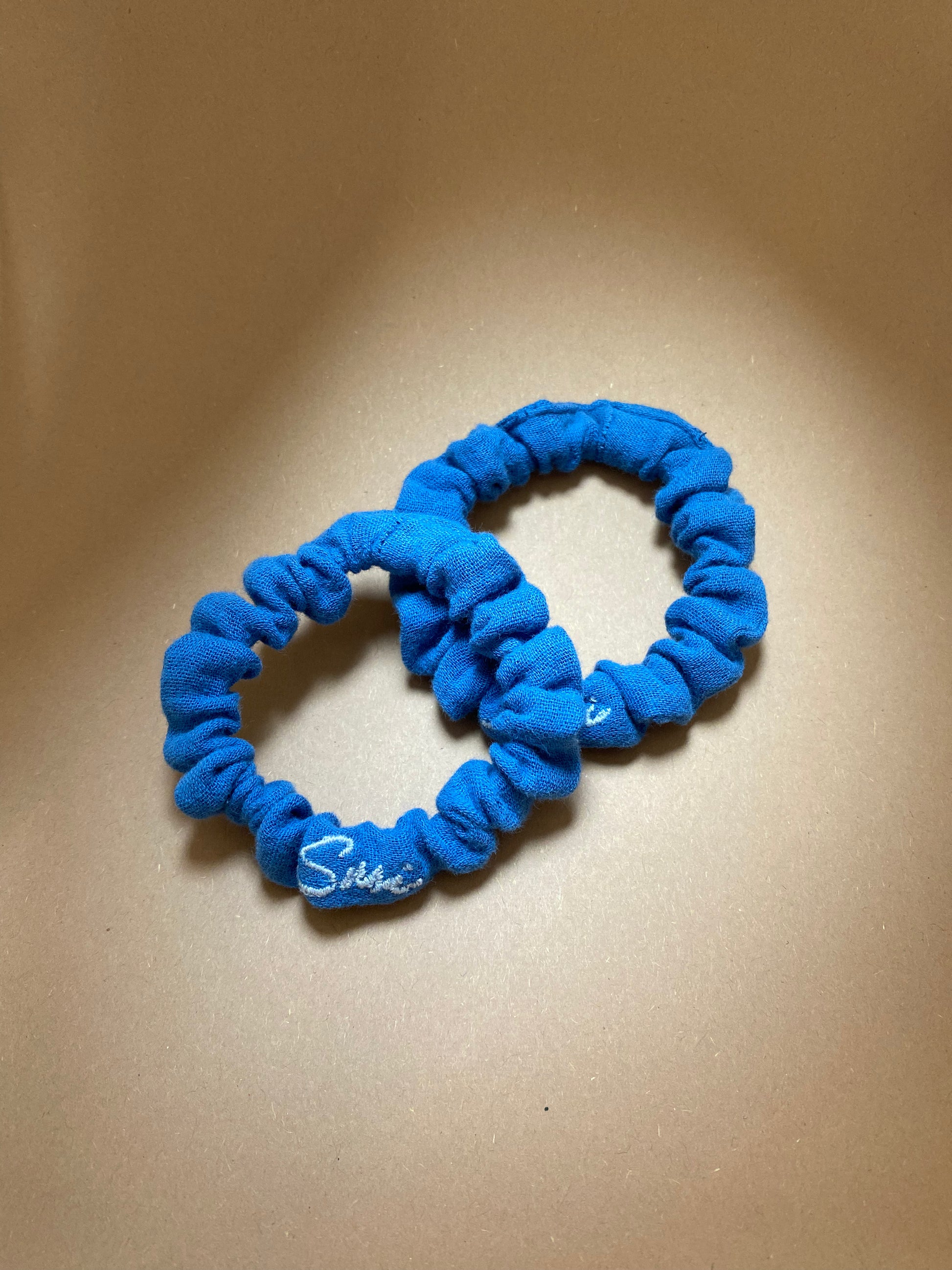 Hair Tie Ease Water Blue Scrunchie Premium Hair Accessories GOTS Cotton Muslin | Made in Germany | Sustainable Susi