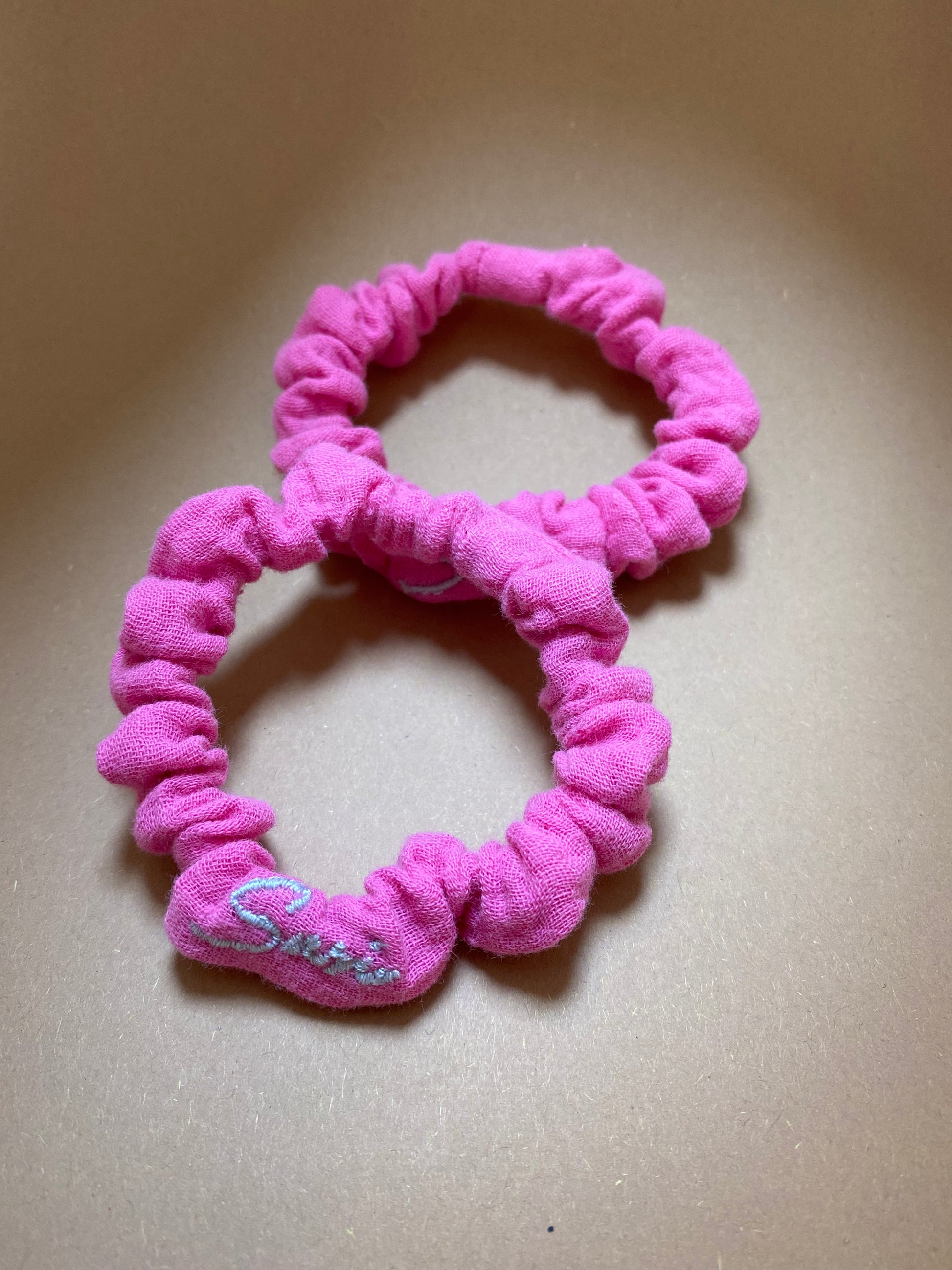 Hair Tie Ease Flamingo Pink Scrunchie Premium Hair Accessories GOTS Cotton Muslin | Made in Germany | Sustainable Susi