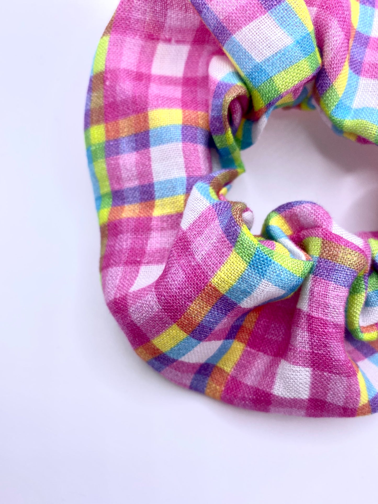 Haargummi, mehrfarbig kariert, rosa