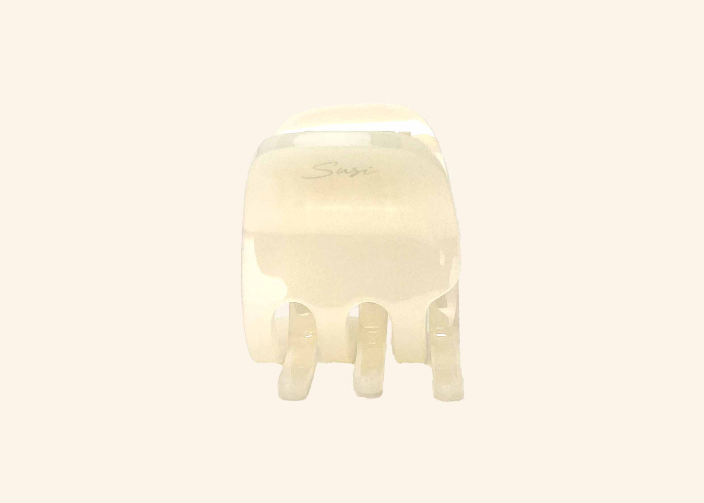 nachhaltige plastifreie Haarspange bio ohne plastik cellulose Haarklammer clawclip vegan perlmutt weiß glossy qualität